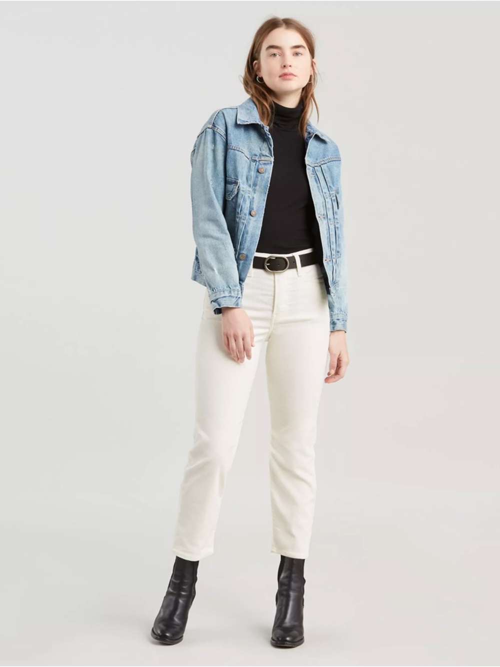 Levi's Cream Straight-Leg Jeans